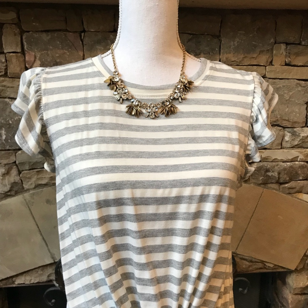 NWOT Altar’d State Striped Flutter Sleeve Top - Picture 2 of 6